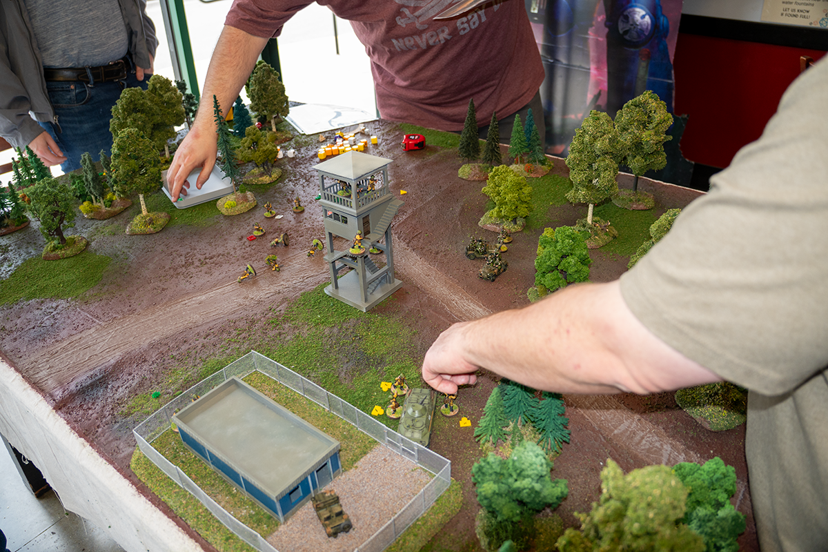 Intense gameplay around the watchtower